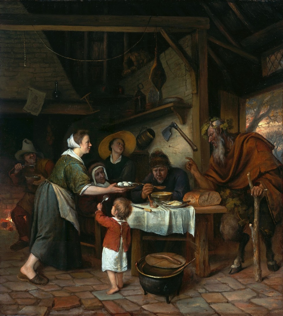 Satyr and the Peasant Family 1660-62, by Jan Steen